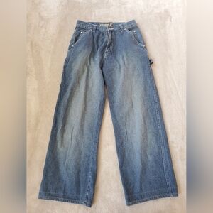 Plugg Jeans Womens Sz 16 Carpenter Blue Baggy Straight Leg
